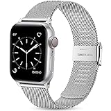 Wepro Ersatzarmband Kompatibel mit Apple Watch Armband 41mm 40mm 38mm für Damen/Herren, Mesh Geschäft Metall Uhrenarmband für Apple Watch SE/iWatch Series 7 6 5 4 3 2 1, 41mm 40mm 38mm/Silb