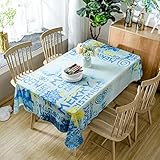 LHSJT Moderne Tischdecke Buchstabe des Alphabets Tischtuch Tischdecken Leinenoptik Lotuseffekt Wasserabweisend Fleckschutz pflegeleicht schmutzabweisend abwaschbar Tischwäsche Eckig 90 x 90