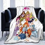 Wi_nx Club Merch flauschiger flauschiger Plüsch-Überwurf aus Mikro-weichem Flanell, passend für Couch, Stuhl, Bett, Sofa, maschinenwaschbar, 127 x 101,6