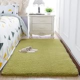 HAIBA Teppich Flauschige Flachflor Teppiche Fürs Wohnzimmer, Esszimmer, Schlafzimmer Oder Kinderzimmer,Grün,200x160