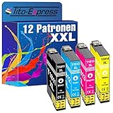 Tito-Express PlatinumSerie 12 Patronen XXL kompatibel mit Epson T1811 - T1814 18XL XP-102 202 205 212 215 225 30 302 305 312 313 315 322 325 33 402 405 412 413 415 420 422 425 | je 18ml I