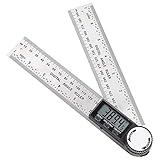 Winkelsucher, 0-200 mm Edelstahl Elektronischer Winkelmesser Digitaler Goniometer Winkelsucher Gehrungslehre Lineal zur Winkellängenmessung