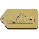 Azeeda 10 x 'Schlafender Drache' 66mm x 34mm Hölzerne Tags (TG00005366)