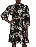 ONLY Damen Onlzille Naya Highneck Dress JRS Kleid, Schwarz (AOP:FEMME FLOWER), S