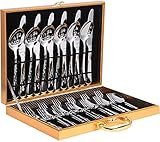 MingHing 30-teilige Besteck Set,Edelstahl Hochwertige Spiegelpolierte Besteck-Sets, Mehrzweckgebrauch für Haus, Küche, Restaurant Besteck Sets mit Geschenkbox für 6