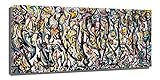 Leinwand Bilder von Pollock Drucke auf Leinwand Wandkunst, Malerei Kunst ，Wohnzimmer Bilder，Schlafzimmer Bilder，Leinwandbild xxl(55x110cm-22x43inch,Rahmen)