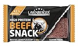 Layenberger High Protein Beef Snack Classic Taste, herzhafter Protein Snack aus deutschem Rindfleisch mit 41 % Eiweiß, nur 1,7 % Kohlenhydraten und nur 6% Fett, (1 x 35 g)