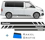 ORAFOL Seitenstreifen passen für VW T6.1, T6, T5, Multivan, Bulli, Seitenaufkleb