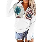 YunYoud Pullover Damen Hoodie Einfarbig Kapuzenjacke Oberteile Lange Ärmel Jacke Mantel Sportlich Kordelzug mit Kapuze Taschen Damen Boho Print Reißverschluss Kapuzen Stehkragen Sw
