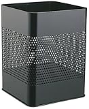 Durable Papierkorb Metall eckig 18,5 Liter, Perforation 165 mm, schwarz, 332101