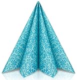 GRUBly Servietten Petrol, TÜRKIS | Stoffähnlich [50 Stück] | Hochwertige türkise Tischdekoration für Hochzeit, Geburtstag, Feiern, Kommunion, Taufe, Konfirmation | 40x40cm | AIRLAID QUALITÄT