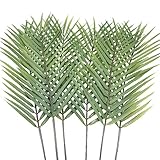Aisamco 6 Stück Faux Palmblätter Palmwedel Künstliche Tropische Palmblätter Palmblatt Faux Monstera Blätter 29'in Hoch für Zuhause Hochzeit Palm Hawaiian Leaves Dek