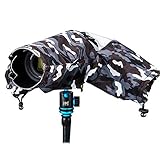 JJC Kamera Regenschutzhülle Wasserdichter Regenschutzhaube Schutz für Canon Nikon Fujifilm Sony Olympus DSLR-Kameras Nylon Rain Cover - Tarnung