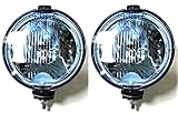 MelTruck® 2x Fernscheinwerfer H3 Halogen 24V Blau Rund E20 LED Ring Positionsleuchte mit Glühb