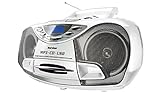 Karcher CD Radio RR 510N-W - Boombox (mit CD Player, UKW Radio, Kassettenspieler, MP3 Player über CD oder USB)