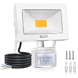 CLY 20W LED Strahler mit Bewegungsmelder,LED Scheinwerfer Warmweiß 3000K IP66 Wasserdicht, Außenstrahler Superhelle, LED Fluter Sensorleuchten für Garten, Hinterhof, Garage, Tü