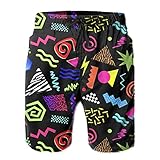 Shuwaik Herren Hipster 80er 90er Jahre Badehose für Männer, schnell trocknend, Badeanzug, Urlaub, Board-Shorts, Schwimmen mit Netzfutter - Weiß - X-Larg