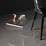 ZAQI Beistelltisch Klein Transparent Schreibtisch für Badezimmer Schlafzimmer Wohnzimmer Heim, Modern Robust Stark Schöner Nachttisch, Acryl Endtabelle (Size : 30.5x19.5x22cm)