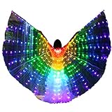 LAMF LED-Bauchtanz-Flügel mit Teleskopstab, leuchtende Schmetterlingsflügel, leuchtendes Performance-Kostüm für Karneval, Bühne, Weihnachten, Party