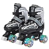 Apollo Super Quad X Pro, verstellbare LED Rollschuhe, ideal für Kinder, komfortable, größenverstellbare Roller Skates für Mädchen und Jung