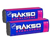 RAKSO Stahlspäne fein 2x150g Banderole, schleift offenporiges Holz, entfernt sehr grobe Verschmutzungen, Dämm-, F