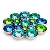 ZEYA Teelichthalter blau Aqua türkis grün | Deko Wohnzimmer | perfekte Tisch Dekoration als Geburtstagsgeschenk | M