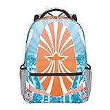 ZUNPNG Süßer Rucksack Sommer Ocean Skateboard Shark Blue Große Kapazität Wandern Reisetasche Casual Daypack mit verstellbarem Schultergurt für Damen und H