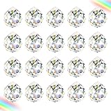 Aipaide 20mm Kristallglaskugel Regenbogenkristall 20 Stück Kristall Anhänger Deko Kristallkugeln Schmuck Anhänger für Fenster Haus Prisma Dek