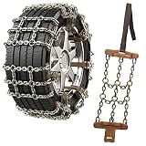Schneeketten Auto Selbstspannend Universal, Verdickter Stahl Anti-rutsch Ketten, für Geländewagen Wohnmobil PKW LKW (L:205mm-285mm)