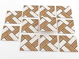 Tink Natur-Holzoptik selbtsklebende Klebefolien | 11 schneidbare Fliesenaufkleber für 1m² für Küche, Wand, Boden, Fliesen und Möbel (Parketti,30x30cm//11 Stück-1m2)