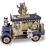 ZHONGHUA Exquisite Spieluhr, langlebig und Retro Katze Auto Musikkasten rotierend mechanischer Windup-Harz-Musikkasten Romantisches Geburtstagsgeschenk Compatible with F