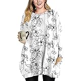 Damen Herbst Oversized Pullover Kleid Mit Zwei Großen Taschen Langes Pullover T-Shirt XS