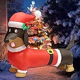 YLJJ 5ft Langer Wiener Hund selbstaufblasbar mit Anzug, perfekt für Dackel-Blow-Up-Yard-Dekoration, Indoor-Outdoor-Yard-Garten-Weihnachtsdekoration und Weihnachtsfeier-Bevorzugungsdek