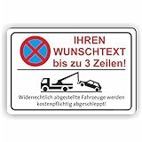 Fassbender-Druck SCHILDER - TEXT NACH WUNSCH Quer - Ihr personalisiertes Parken verboten Schild - Schild zum Markieren vom absoluten Parkverbot - WUNSCHTEXTSCHILD (30x20cm Schild)