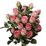 3 Stück Kunstblumen Künstliche Rosen Pflanzen Kunstrosen Rosenstrauss Einzelner Stiel mit 5 Blüten Rosen Hochzeitsdeko Kunstblumen wie Echt, Länge 60