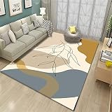 Zimmer Deko Modern Bettumrandung Teppich Schlafzimmerdekoration Langlebiger, Nicht Offline Rutschfester Wohnzimmer-Schlafzimmer-Teppich Grau Teppiche Groß Für Wohnzimmer 50X80