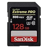 SanDisk Extreme PRO 128 GB SDXC-Speicherkarte bis zu 300 MB/Sek, UHS-II, Class 10, U3