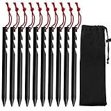 Gibot Herren Camping Tent Pegs Stakes Zeltheringe, Schwarz, N