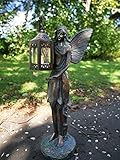 Garden Mile Geflügelte Engel-Lampe, Große beleuchtete LED-Laterne, Garten-Ornament, Engel-Statue, Außen- und Innenbereich, dekorativer Stil für Ihren Innenbereich, Garten oder T