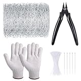 Celyoce 5 m x 0,1 m Maschendraht für Heimwerker- und Heimdekore mit Schneidezange, Handschuhen und Reißverschlü