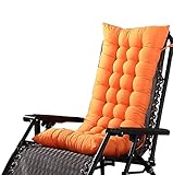 WERLINKE Auflagen Für Deckchair Gartenstuhl Sonnenliege Gartenliege Liegenauflage Auflage Einfarbig rutschfest Dick Fester Riemen Garten Hochlehner Kein Stuhl,Orange,125X48X8CM