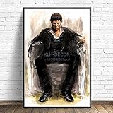 tianmaxingkong Poster Und Drucke Scarface The World is Yours Al Pacino Classic Gangster Movie Poster Wandkunst Leinwand Malerei Wohnkultur A52 50X70C