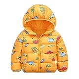 Winterjacke Baby Kinder Daunenjacke Warm Winddicht Parka Mantel mit Kapuze Jungen Mädchen Reißverschluss Steppjacke Wintermantel Herbst Winter Übergangsjacke Cartoon Outdoorjack