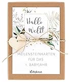 kids&me Baby-Meilensteinkarten für das 1. Babyjahr - Das perfekte Geburtsgeschenk für Jungs und Mädchen - 29 Babykarten für die wichtigsten Baby-M