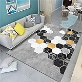 Sanft Teppiche Grau Wohnzimmer Teppichgrau Hexagon Moderne dauerhafte Teppichwasserwäsche minimalistisch Multi-größe Zimmers Auslegware60X90CM Teppich 1ft 11.6''X2ft 11.4''