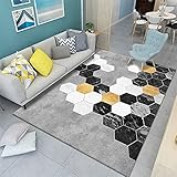 Sanft Teppiche Grau Wohnzimmer Teppichgrau Hexagon Moderne dauerhafte Teppichwasserwäsche minimalistisch Multi-größe Zimmers Auslegware60X90CM Teppich 1ft 11.6''X2ft 11.4''