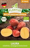 FLORTUS 2000-0641 Pflanzkartoffel Laura (10 Stück) (mittelfrüh, vorwiegend festkochend) (BIO Pflanzkartoffeln)