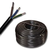 Kunststoff Schlauchleitung rund Kabel Leitung Gerätekabel H05VV-F 3x1,5 mm² 3G1,5 (mm2) - Farbe: schwarz 5m/10m/15m/20m/25m/30m/35m/40m/45m/50m/55m/60m usw. bis 100 m in 5 Meter Schritten frei wählb