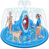 Tobeape Large Splash Pad für Kinder, Sprinkler Play Matte Outdoor Aufblasbare Garten Wasserspielmatte, von A bis Z Planschbecken zum Lernen, Spaß Wassersprühspielzeug Sommergeschenke im Baby