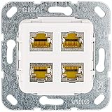 Gira 569903 MJ RJ45 Cat 6A 10 GB 4 Fach LSA Plus Einsatz, reinweiß